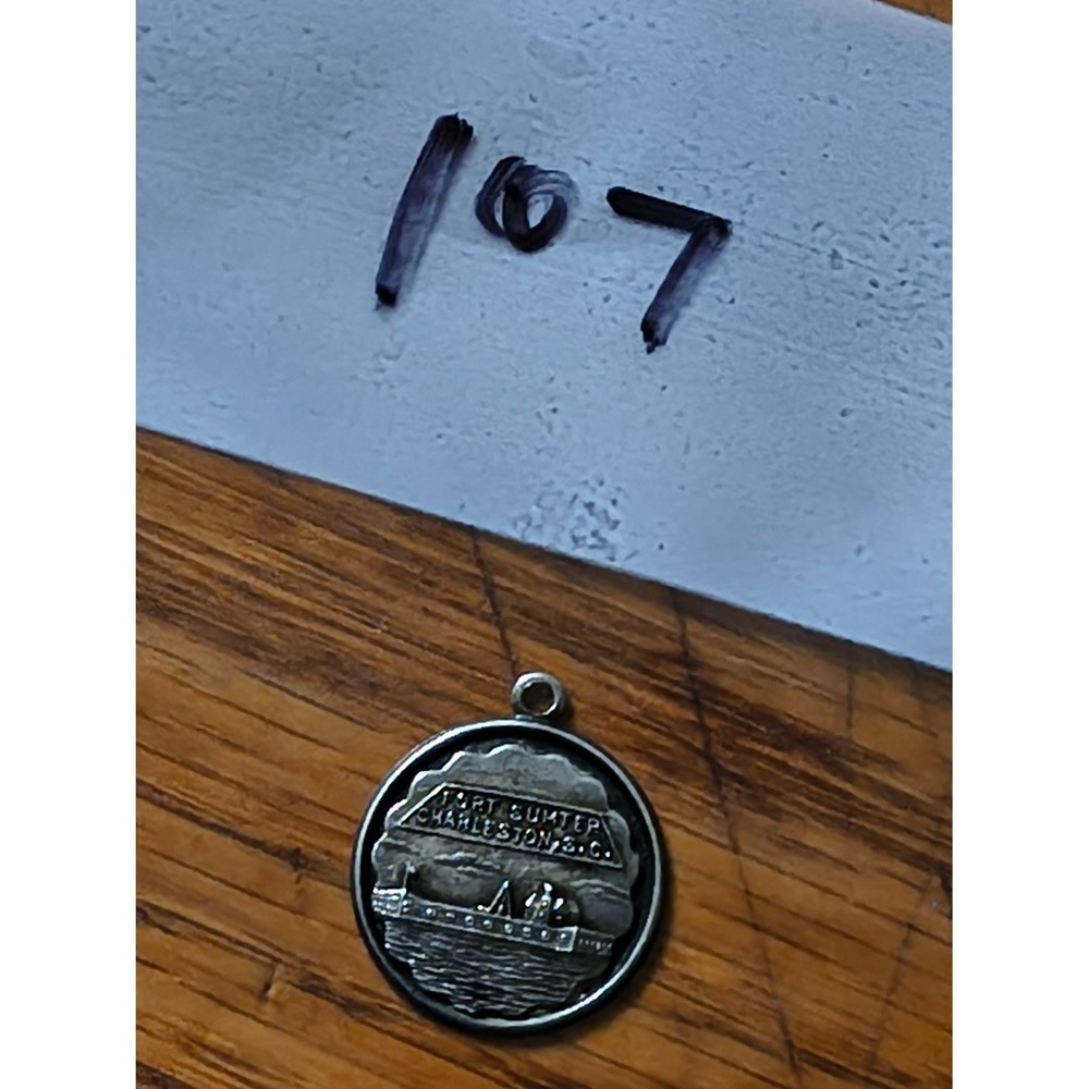 Bruce Fort Sumter Charleston S.C. Sterling Silver Souvenir Charm Pendant Vintage